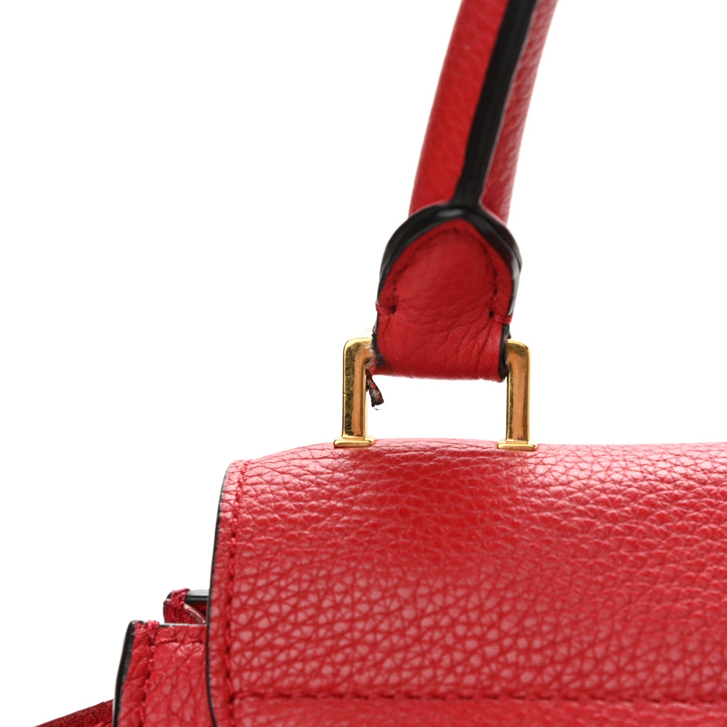 Drummed Calfskin Suede Large Trapeze Coquelicot