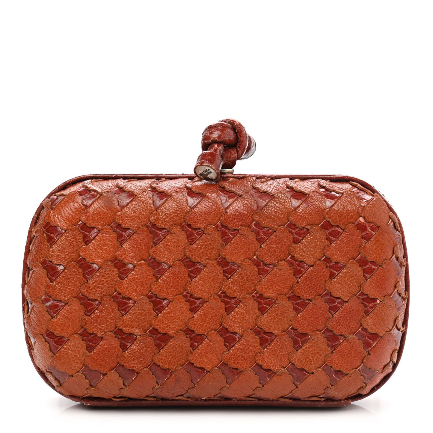 Ayers Goatskin Intrecciato Knot Clutch Brown
