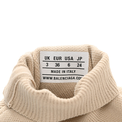 Balenciaga Technical 3D Recycled Knit Bi-Color Womens Speed 2.0 Transparent Sole Sneakers 36 Light Beige White 6 of 11