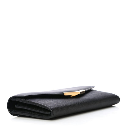 Fendi Vitello Elite Flamingo 2Jours Continental Wallet Black 4 of 11