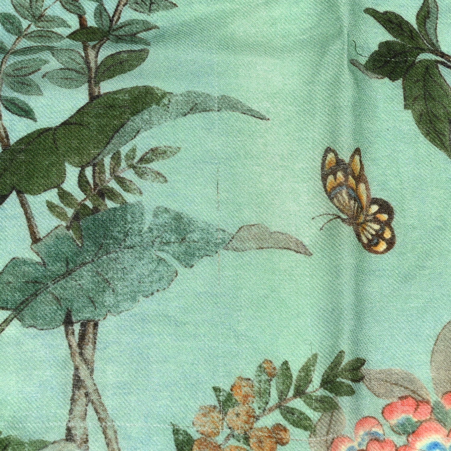 Gucci Modal Silk Monogram Tian Tree Of Life Print Shawl Green 12 of 17
