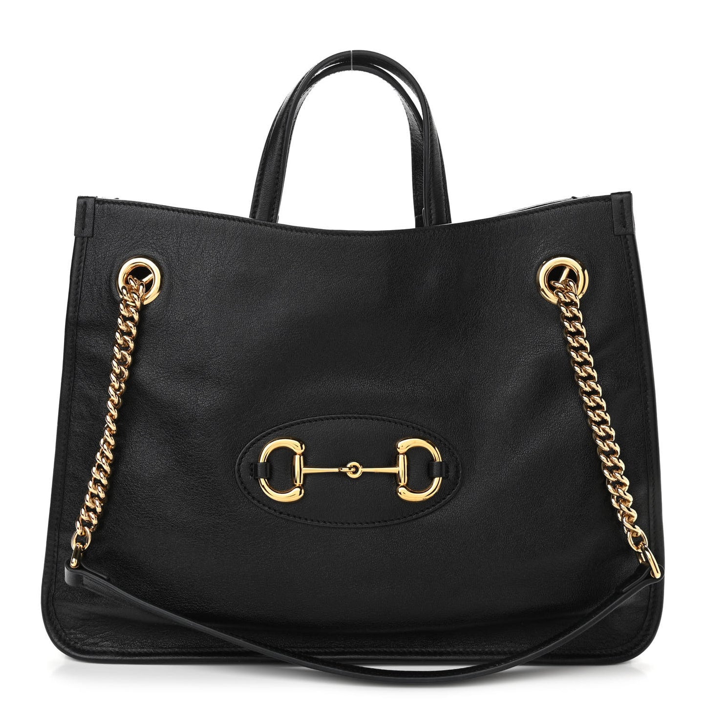 New Sakai Calfskin Lux Medium Horsebit 1955 Tote Bag Black