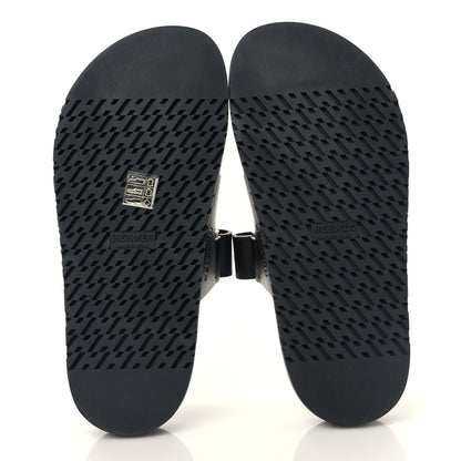 Hermes Calfskin Womens Chypre Sandals 37 Black 5 of 9