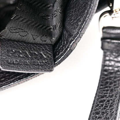 Prada Vitello Daino Side Pocket Tote Black 7 of 10
