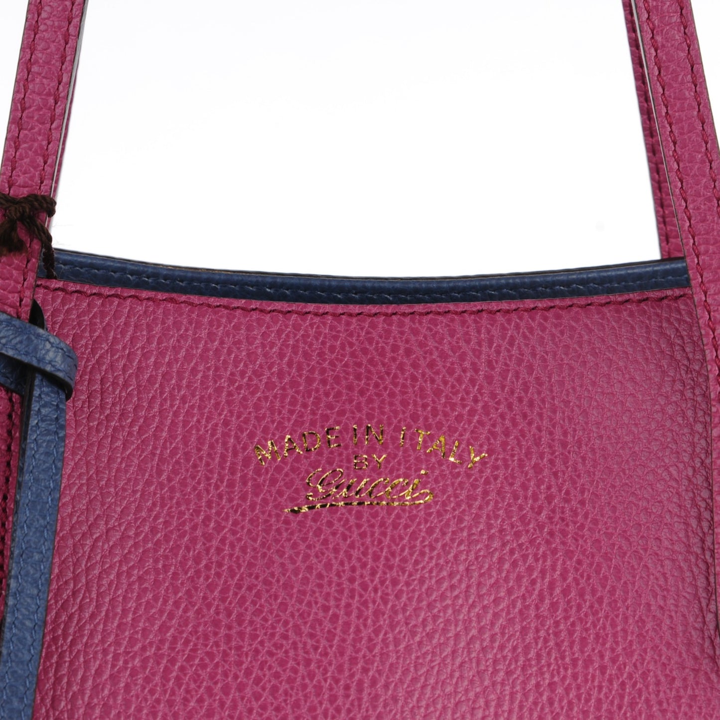 Dollar Calfskin Medium Swing Tote Peonia Flower Washed Blue