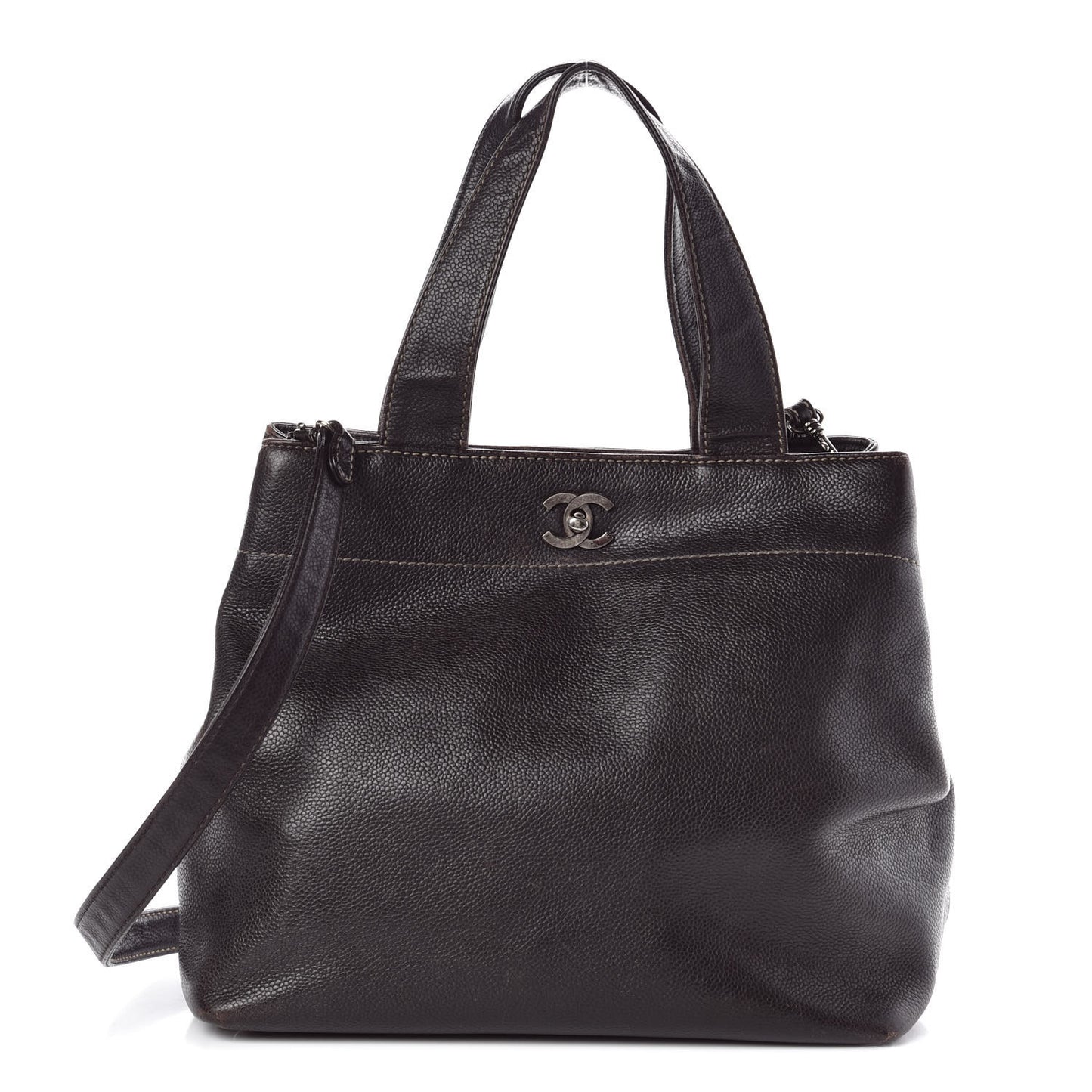 Caviar CC Shoulder Bag Brown