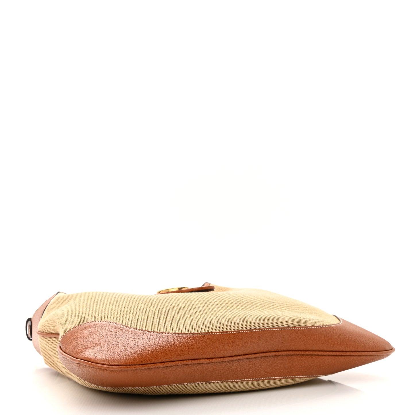Canvas Textured Dollar Calfskin Large Aphrodite Shoulder Bag Beige Tan