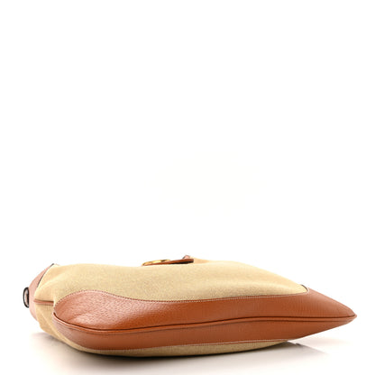 Gucci Canvas Textured Dollar Calfskin Large Aphrodite Shoulder Bag Beige Tan 4 of 12