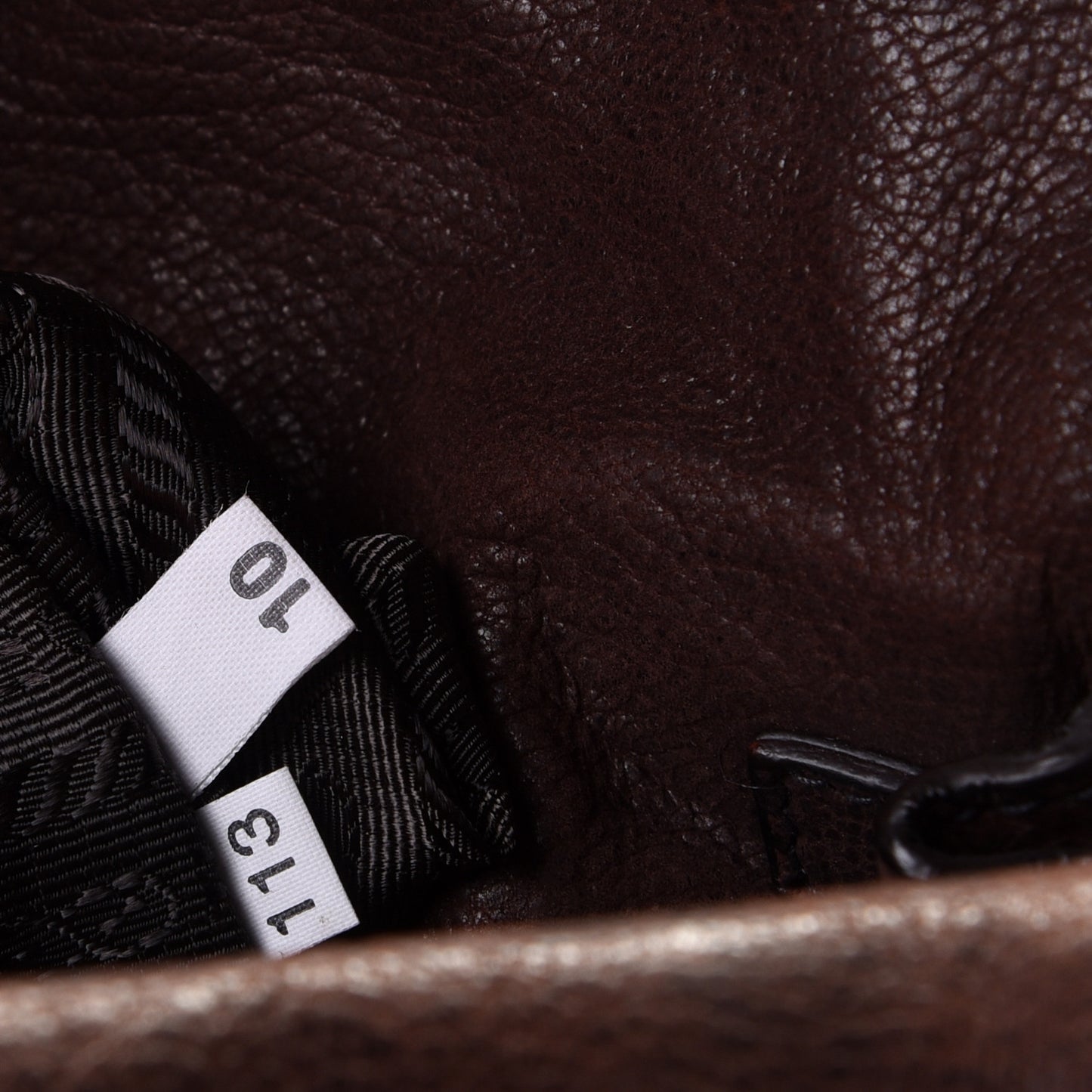 Vitello Daino Pushlock Shoulder Bag Brown