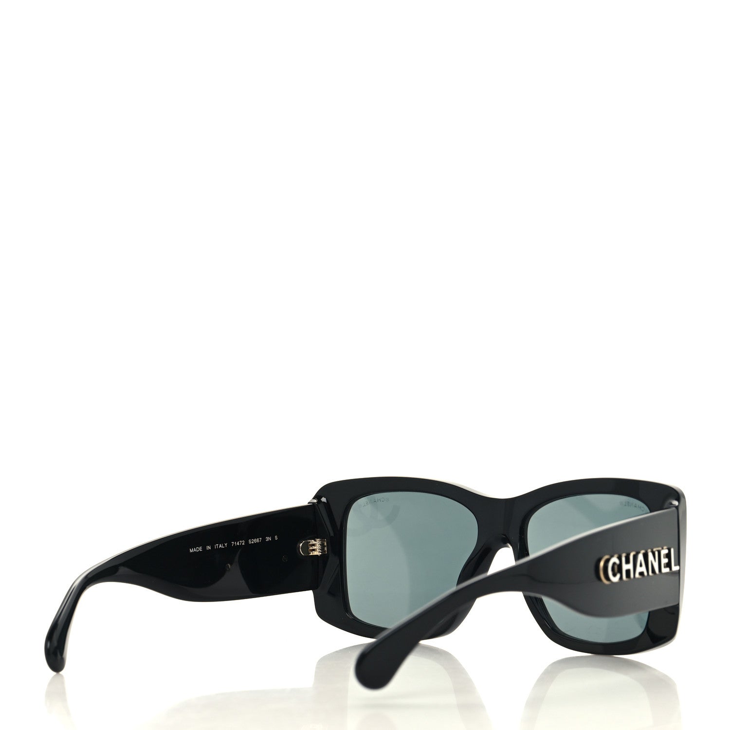Chanel Acetate CC Logo Square Sunglasses 71472 Black 4 of 8