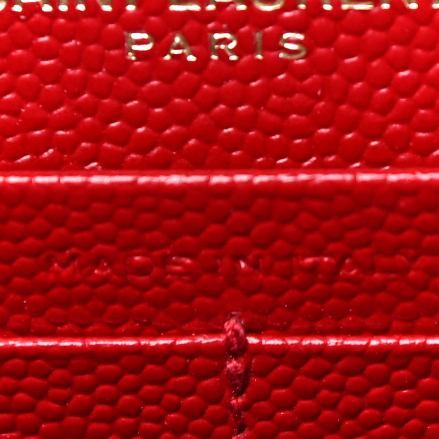 Grain De Poudre Matelasse Chevron Monogram Envelope Chain Wallet Eros Rouge