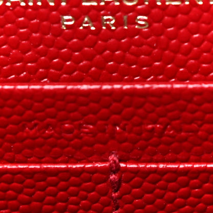 Saint Laurent Grain De Poudre Matelasse Chevron Monogram Envelope Chain Wallet Eros Rouge 7 of 11