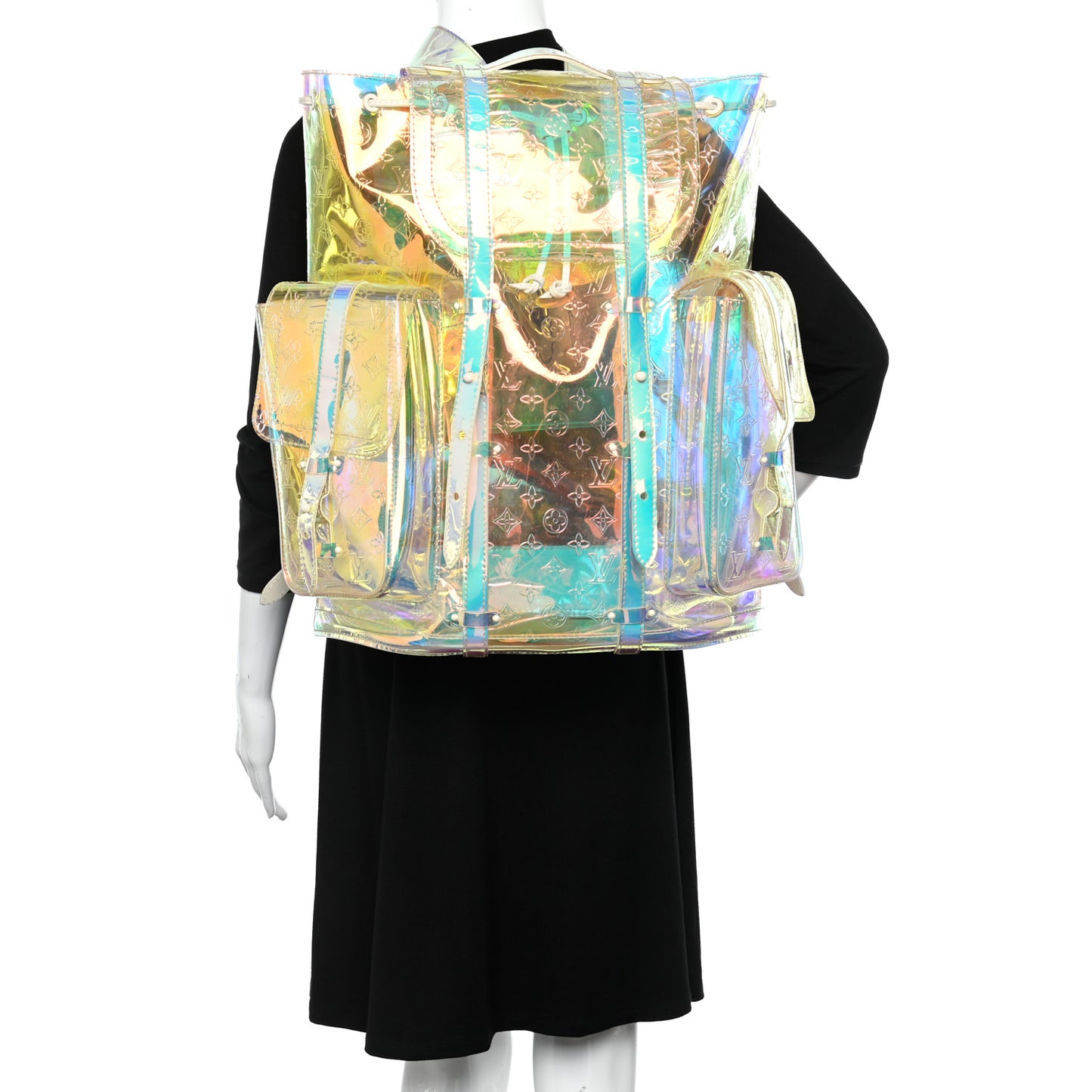 PVC Monogram Christopher Backpack GM Iridescent Prism
