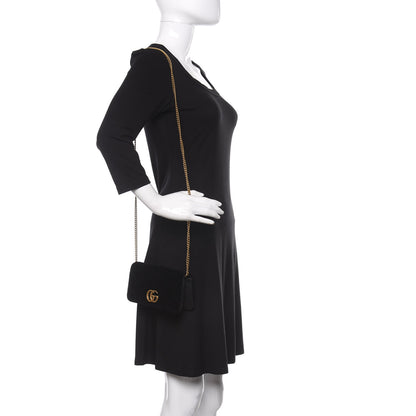 Gucci Velvet Matelasse GG Marmont Mini Bag Black 2 of 10