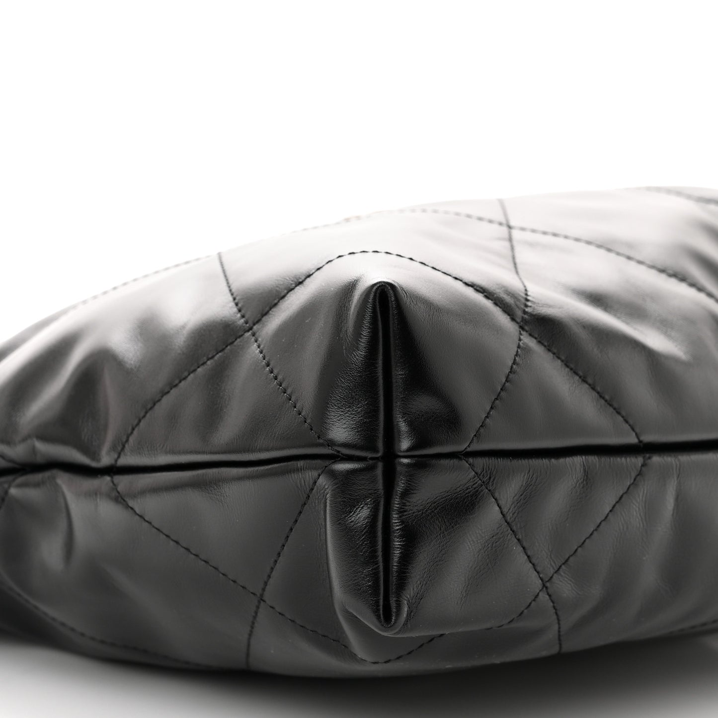 Shiny Calfskin Quilted Small Chanel 22 Black