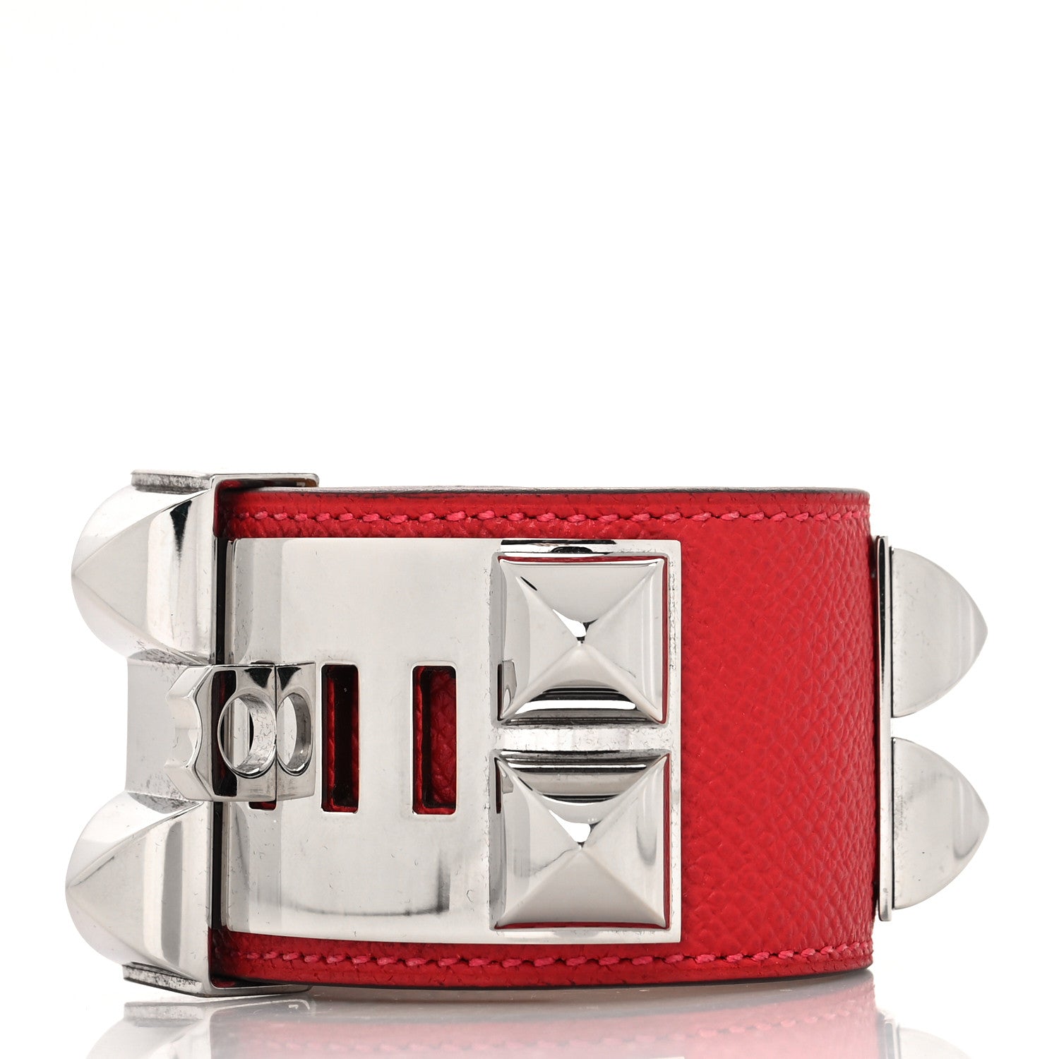 Hermes Epsom Collier de Chien CDC Bracelet S Rouge Casaque 3 of 5