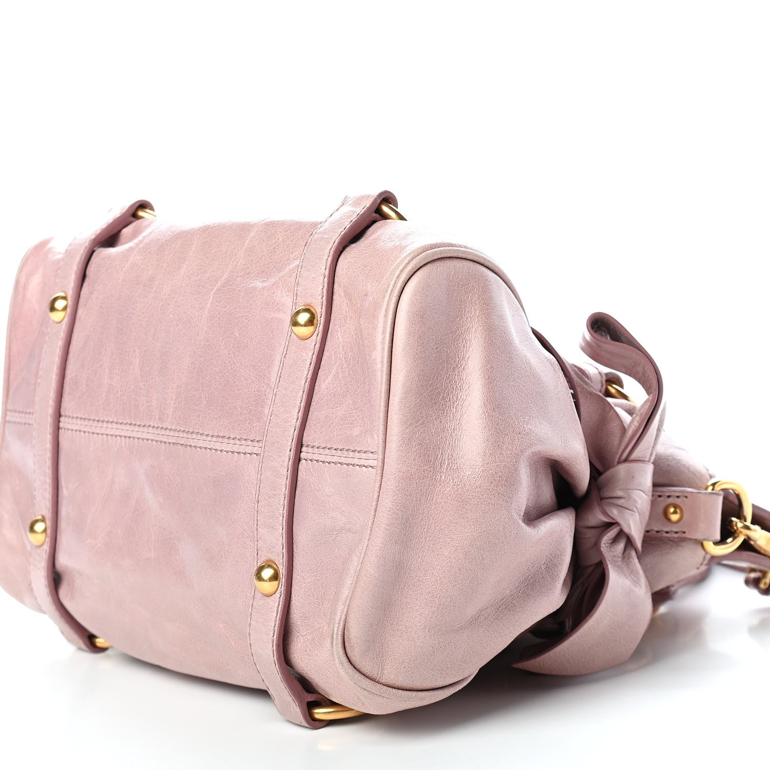 Miu Miu Vitello Lux Mini Bow Bag Cipria 8 of 8
