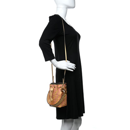 Fendi Vitello Liberty F is Fendi Bi-Color FF 1974 Embossed Mini Mon Tresor Bucket Bag Savana Lollypop 2 of 9