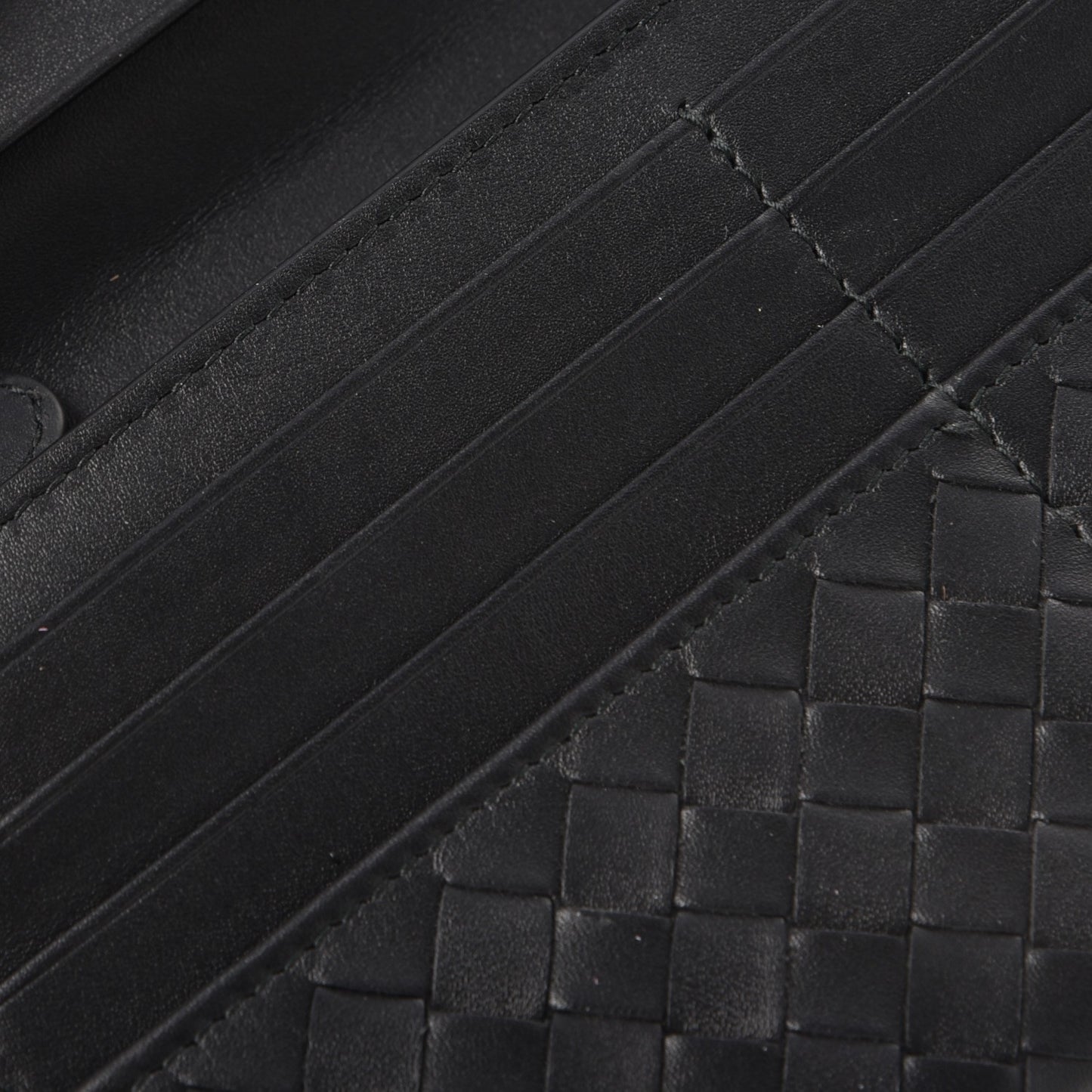 Nappa Intrecciato Flap Wallet Nero Black