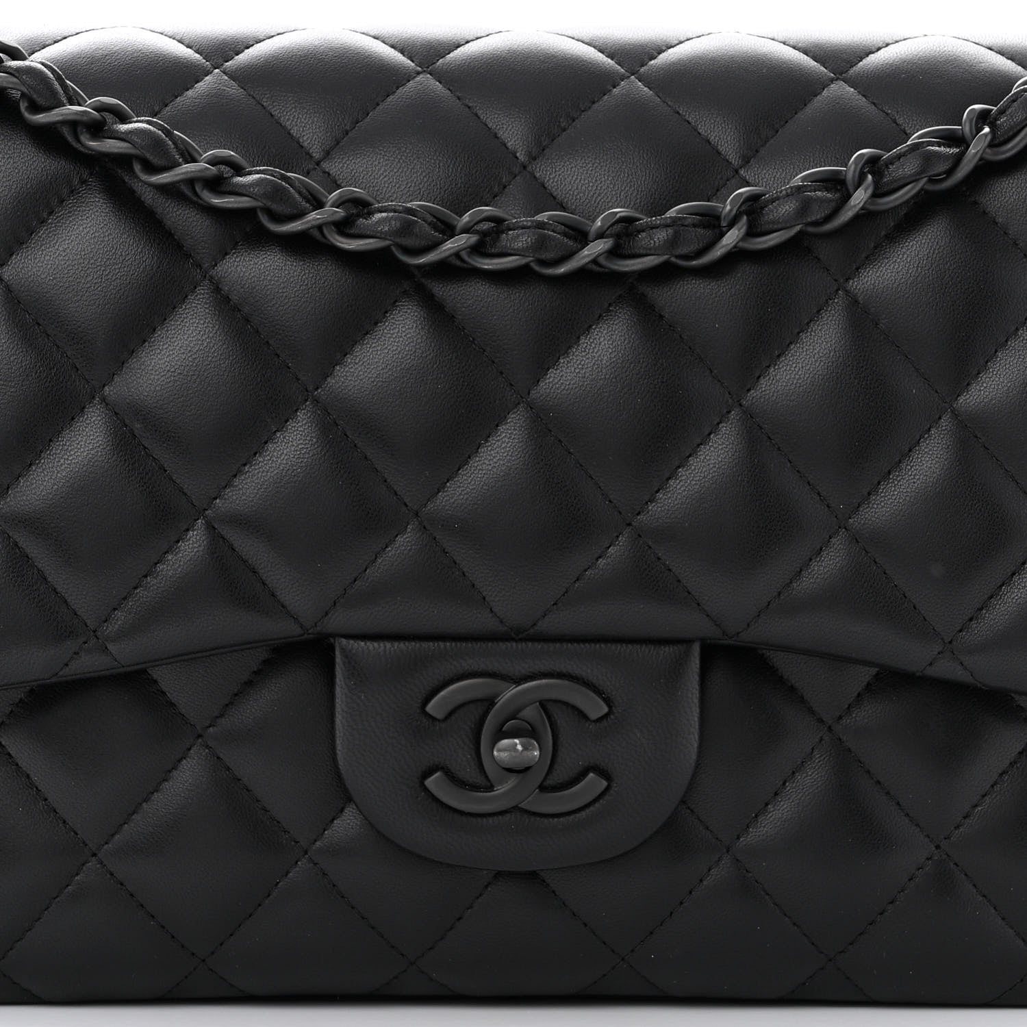Chanel Lambskin Quilted Jumbo Double Flap So Black 8 of 15