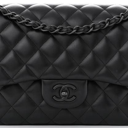 Chanel Lambskin Quilted Jumbo Double Flap So Black 8 of 15
