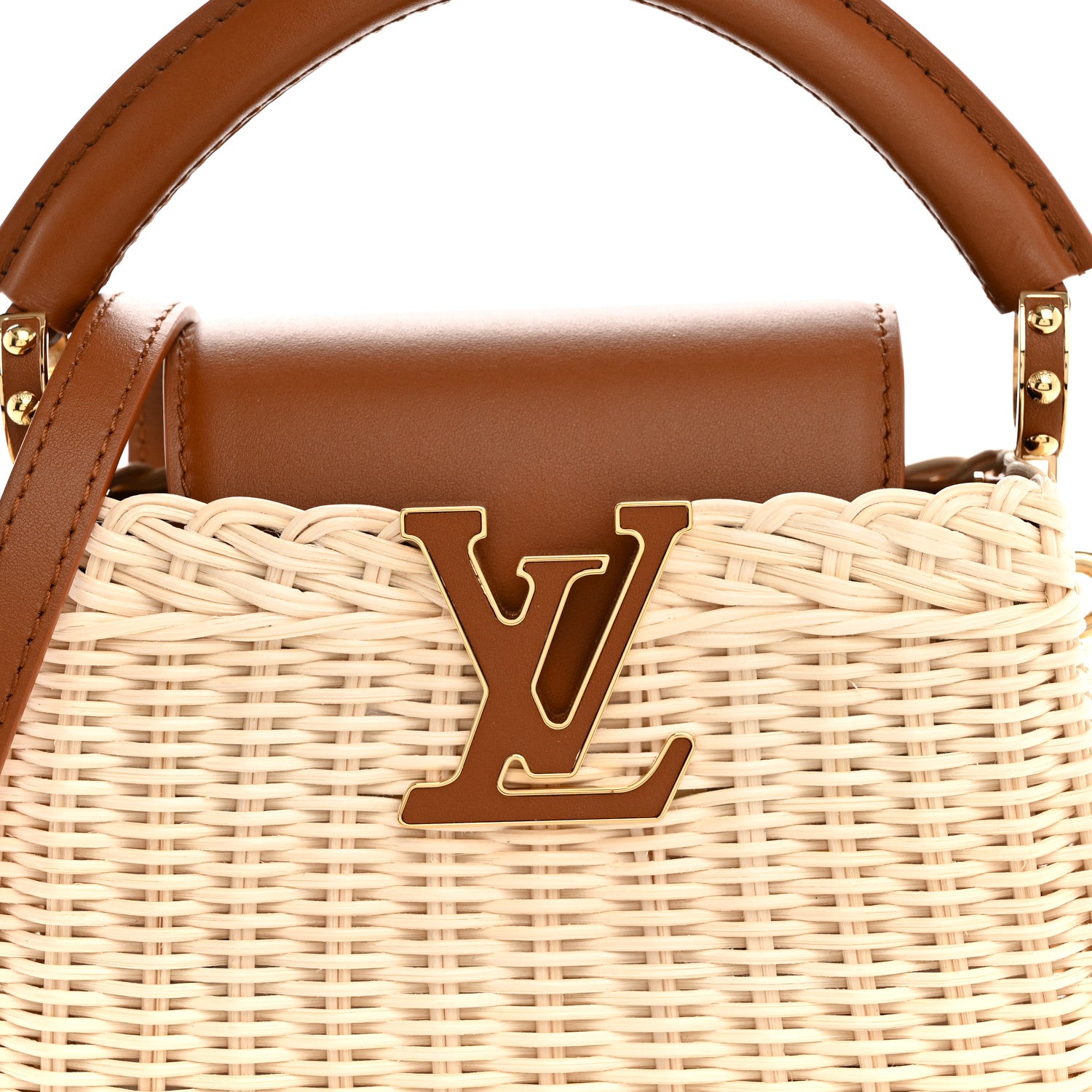 Louis Vuitton Rattan Calfskin Capucines Mini Brown 7 of 10
