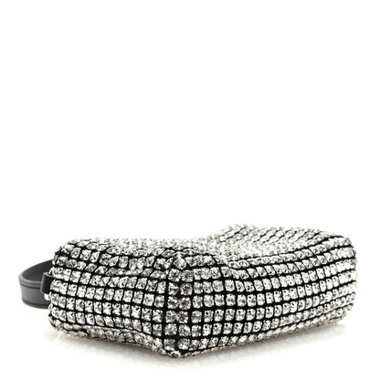 Alexander Wang Mesh Crystal Rhinestone Mini Heiress Pouch Black Silver 4 of 8