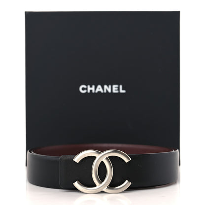 Chanel Calfskin CC Reversible Belt 90/36 Black Burgundy 5 of 5