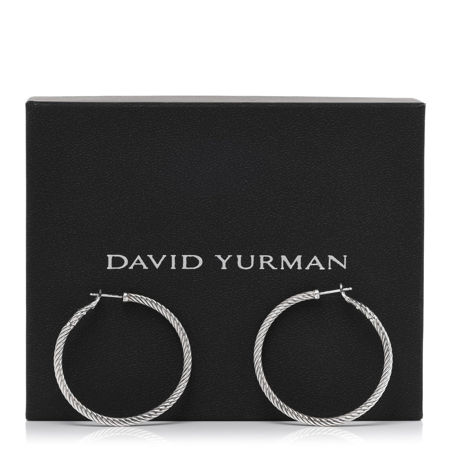 David Yurman Sterling Silver Medium Cable Classics Hoop Earrings 6 of 6