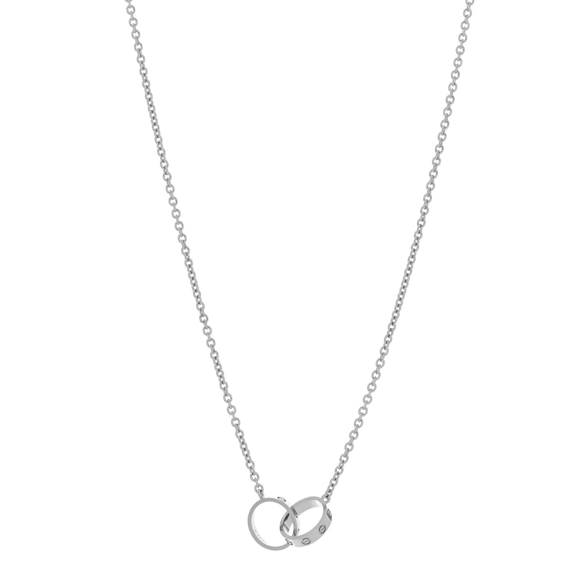 18K White Gold Interlocking LOVE Necklace
