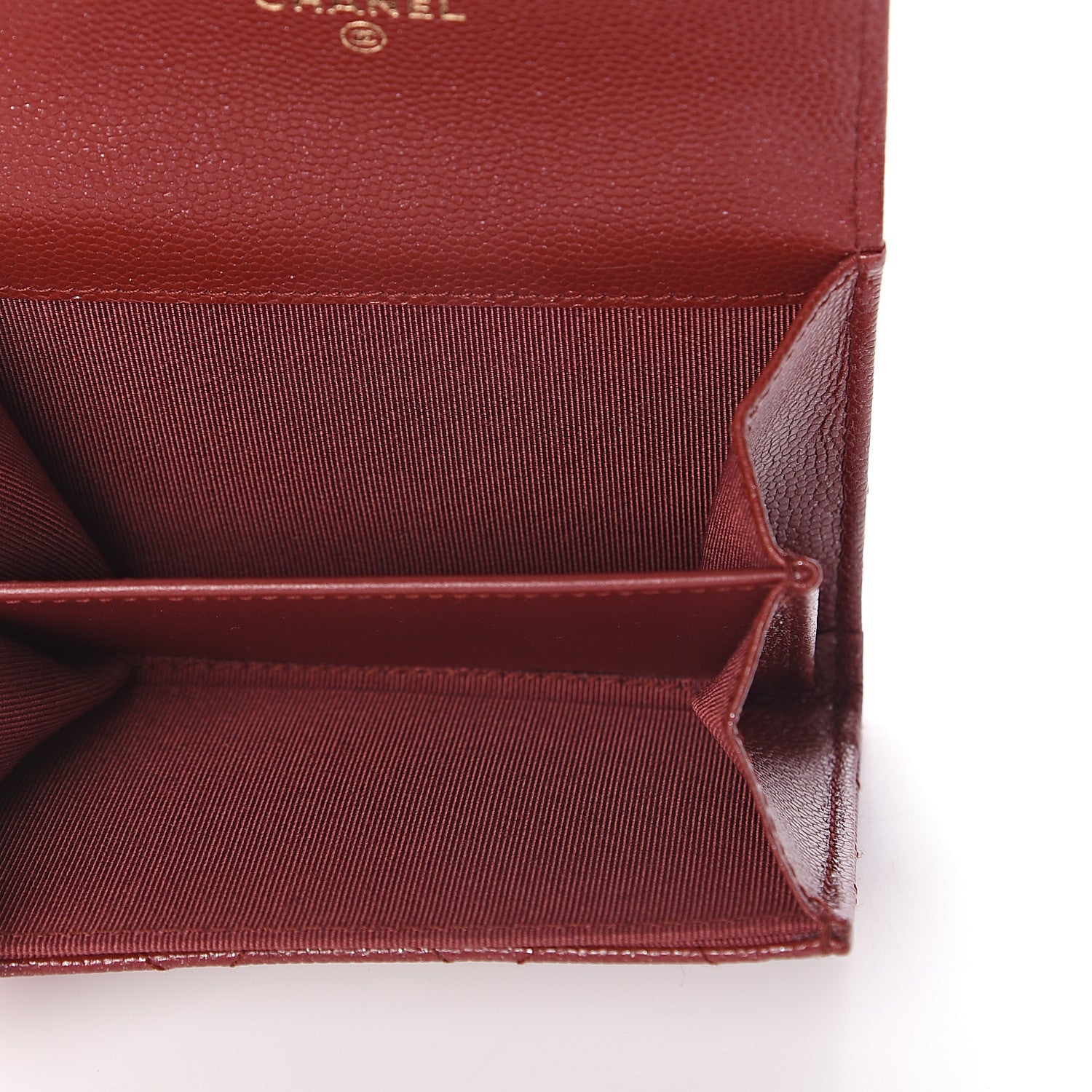 Chanel Iridescent Caviar Quilted Flap Card Holder Wallet Burgundy 4 of 7