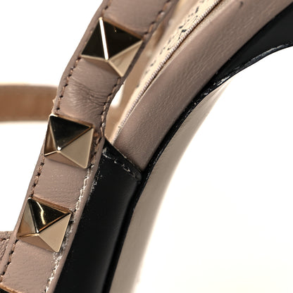 Valentino Garavani Calfskin Rockstud Ankle Strap 100mm Pumps 37.5 Black Poudre 8 of 9