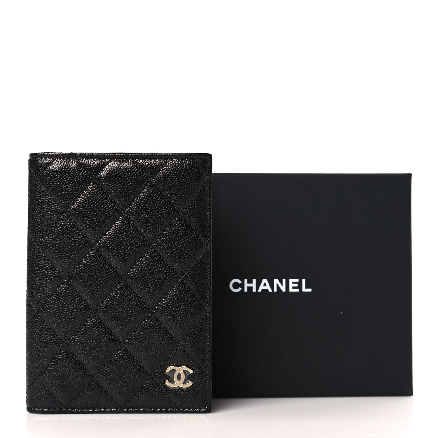 Caviar Quilted Passport Holder Black