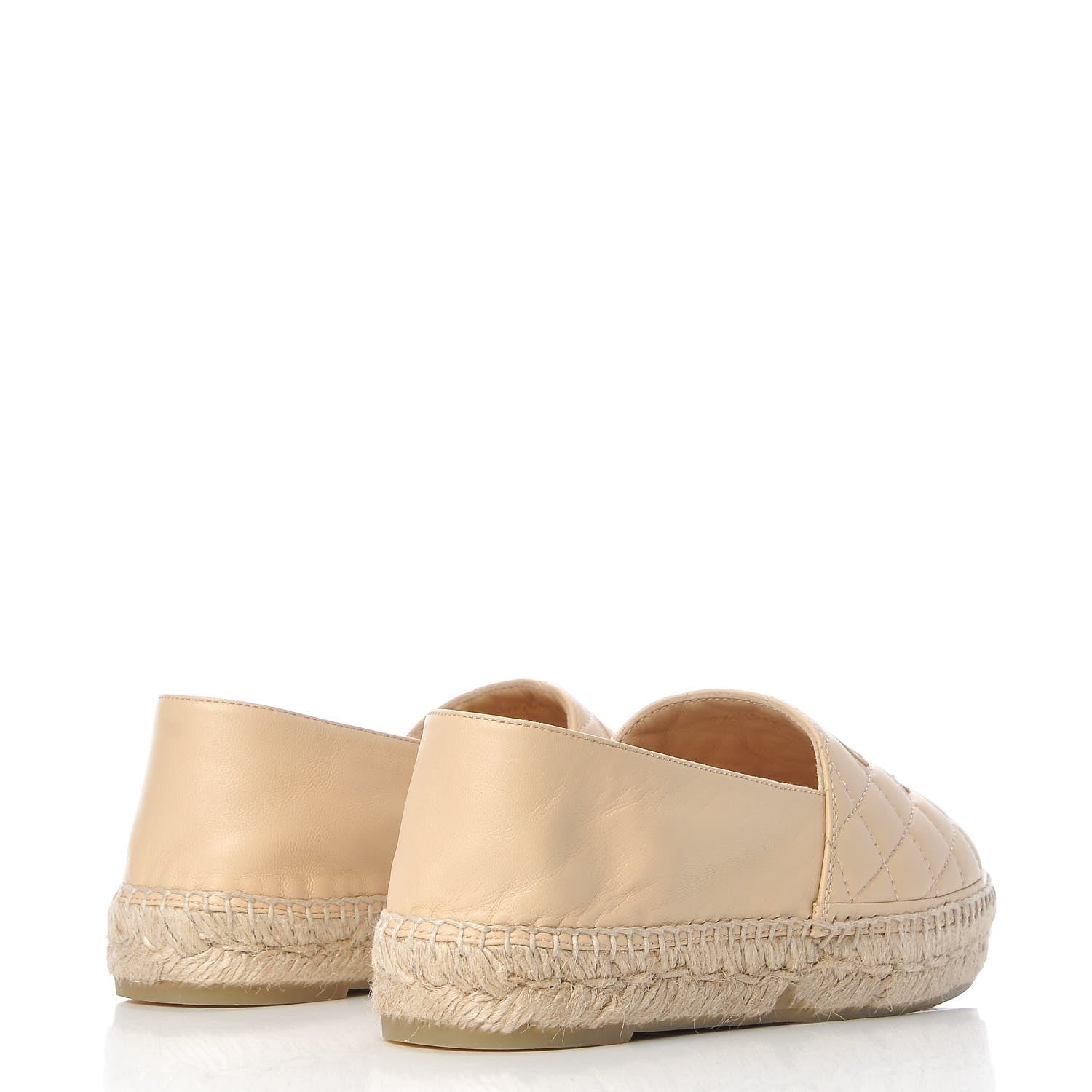 Chanel Lambskin Quilted CC Espadrilles 38 Beige 4 of 11