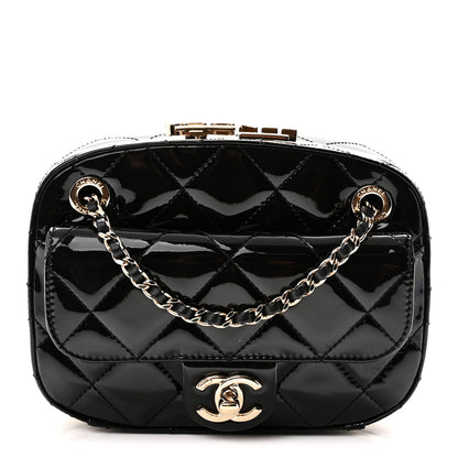 Chanel Patent Calfskin Quilted Mini Camera Case Black 1 of 10