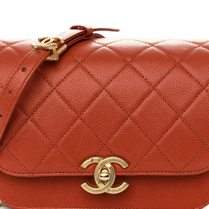 Chanel Caviar Mini Messenger Bag Brown 8 of 10