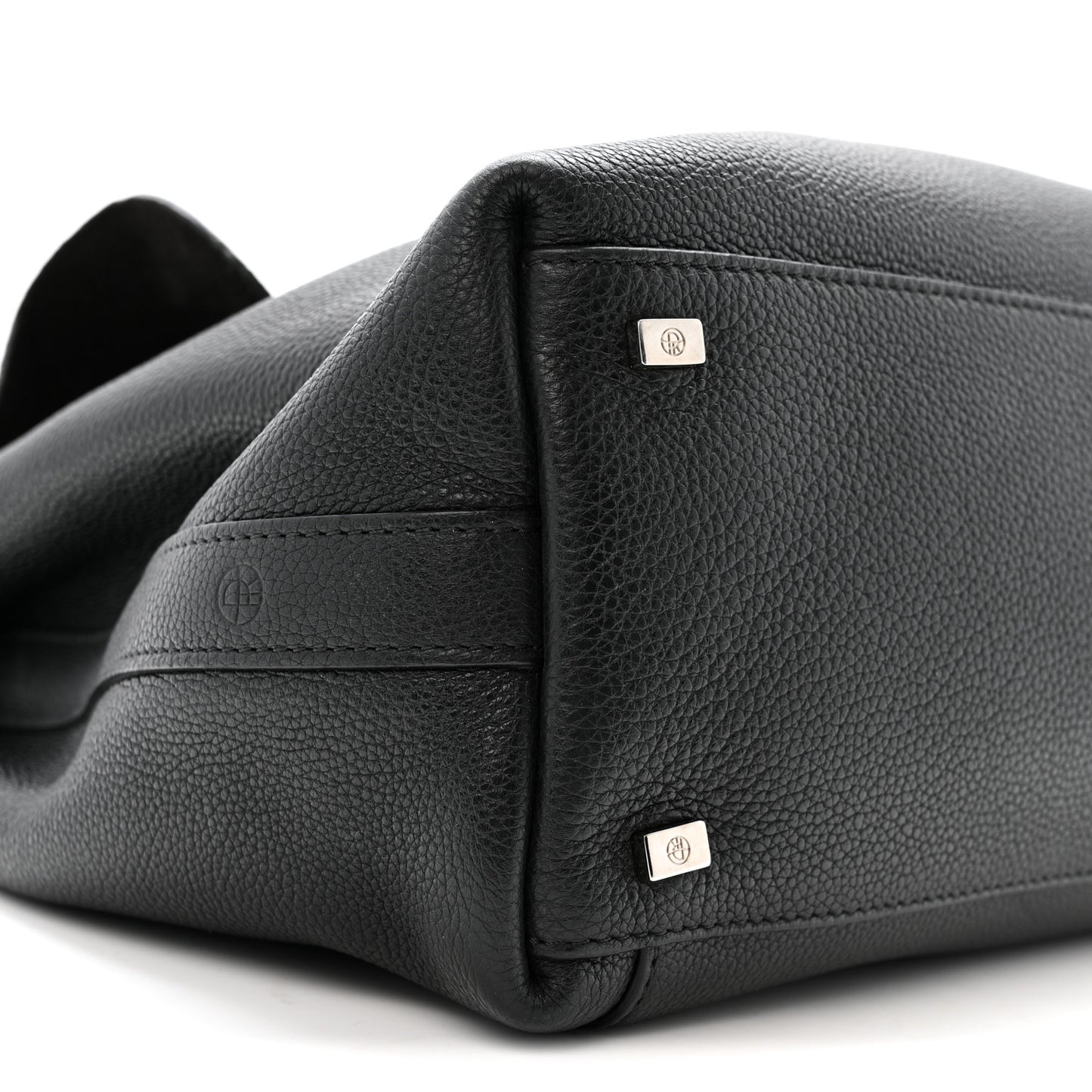 Grained Calfskin Top Handle 14 Bag Black
