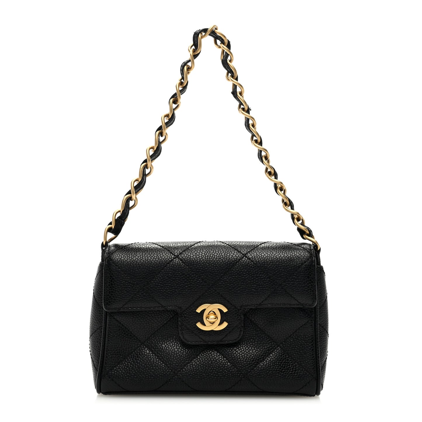 Caviar Quilted Mini Flap Black