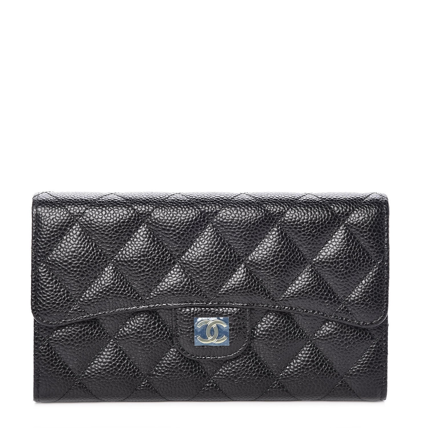 Chanel Caviar Quilted Long Flap Wallet Black 1 of 12