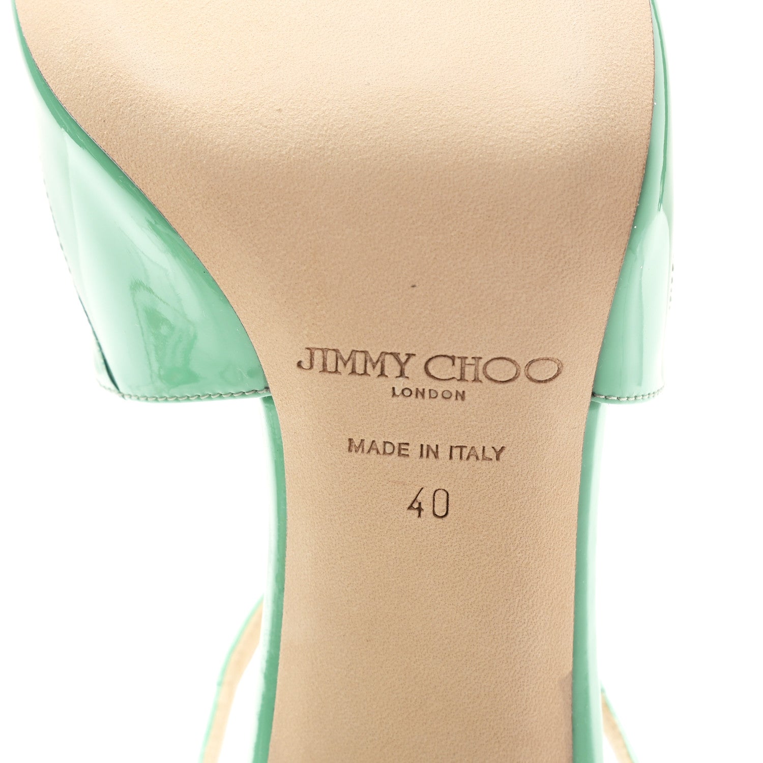 Jimmy Choo Patent Calfskin Lang Sandals 40 Peppermint 6 of 8