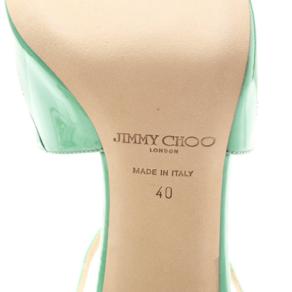 Jimmy Choo Patent Calfskin Lang Sandals 40 Peppermint 6 of 8
