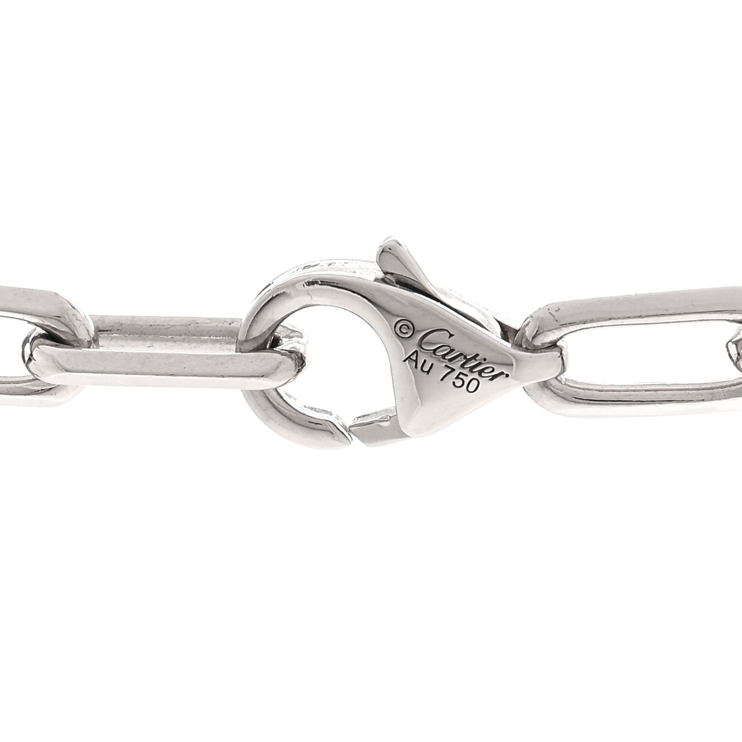 18K White Gold SM Santos De Cartier Link Necklace