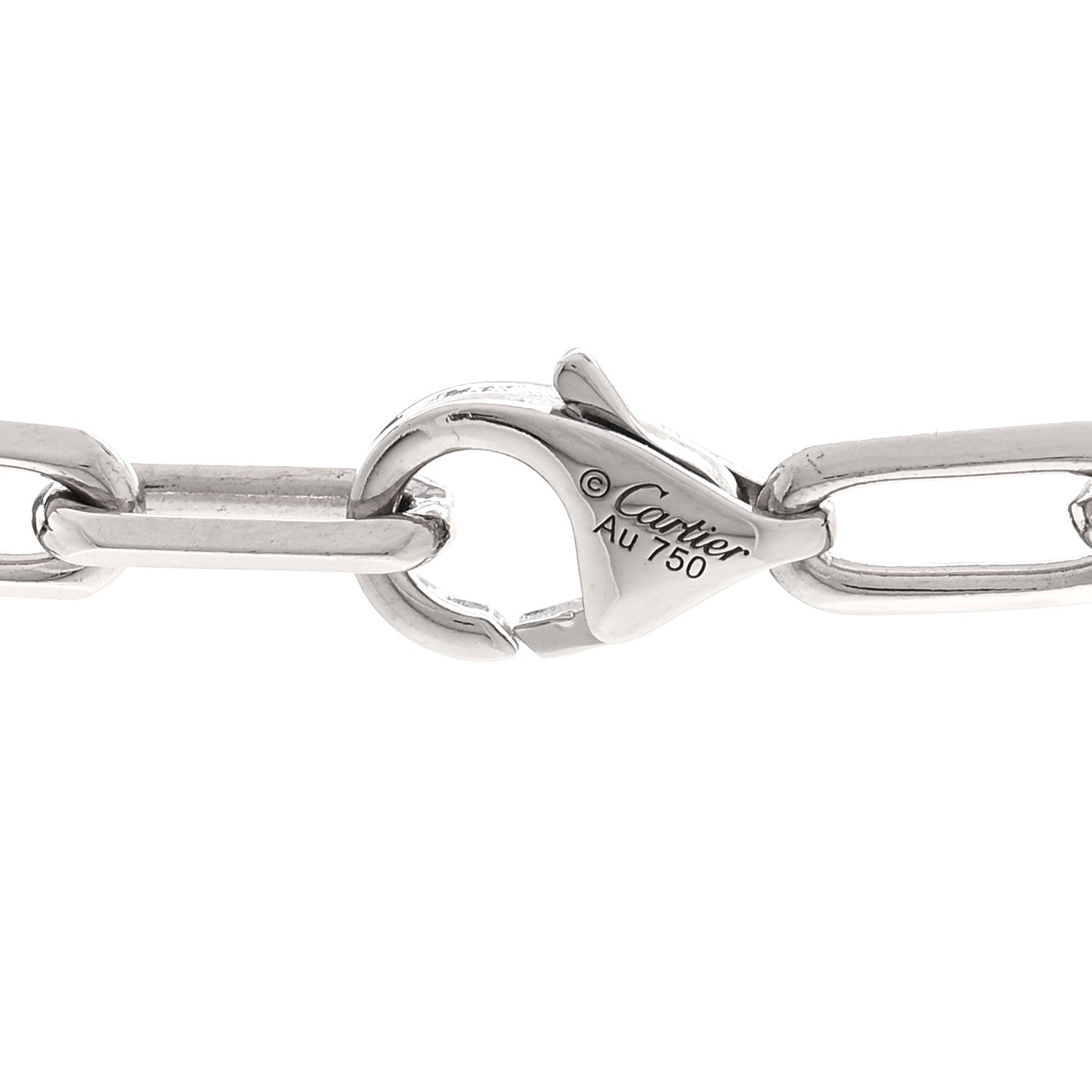 Cartier 18K White Gold SM Santos De Cartier Link Necklace 4 of 5