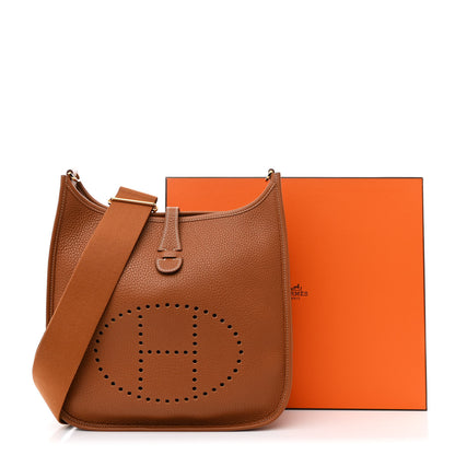 Hermes Taurillon Clemence Evelyne III PM Gold 11 of 11