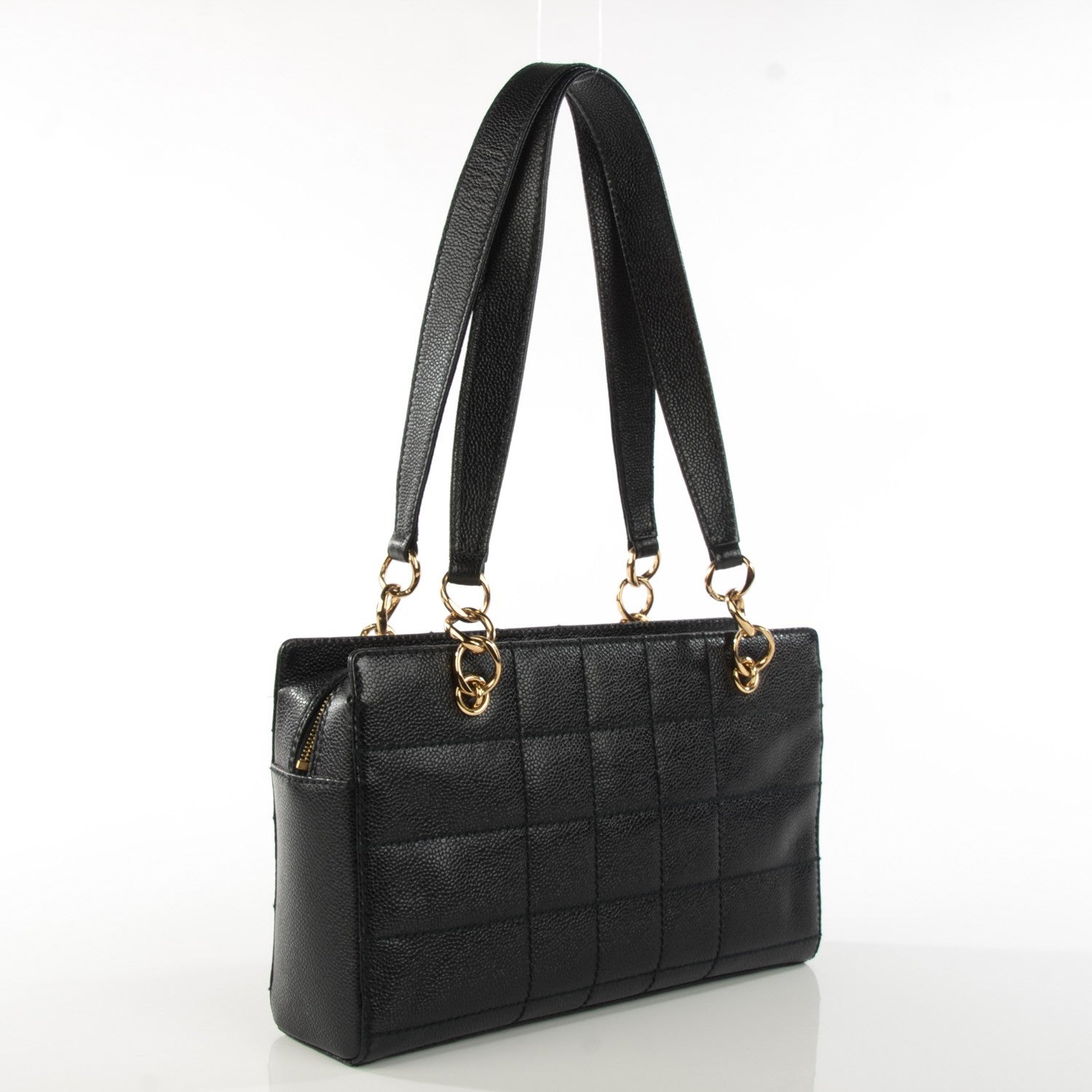 Chanel Caviar Square Stitched Shoulder Bag Black 3 of 7