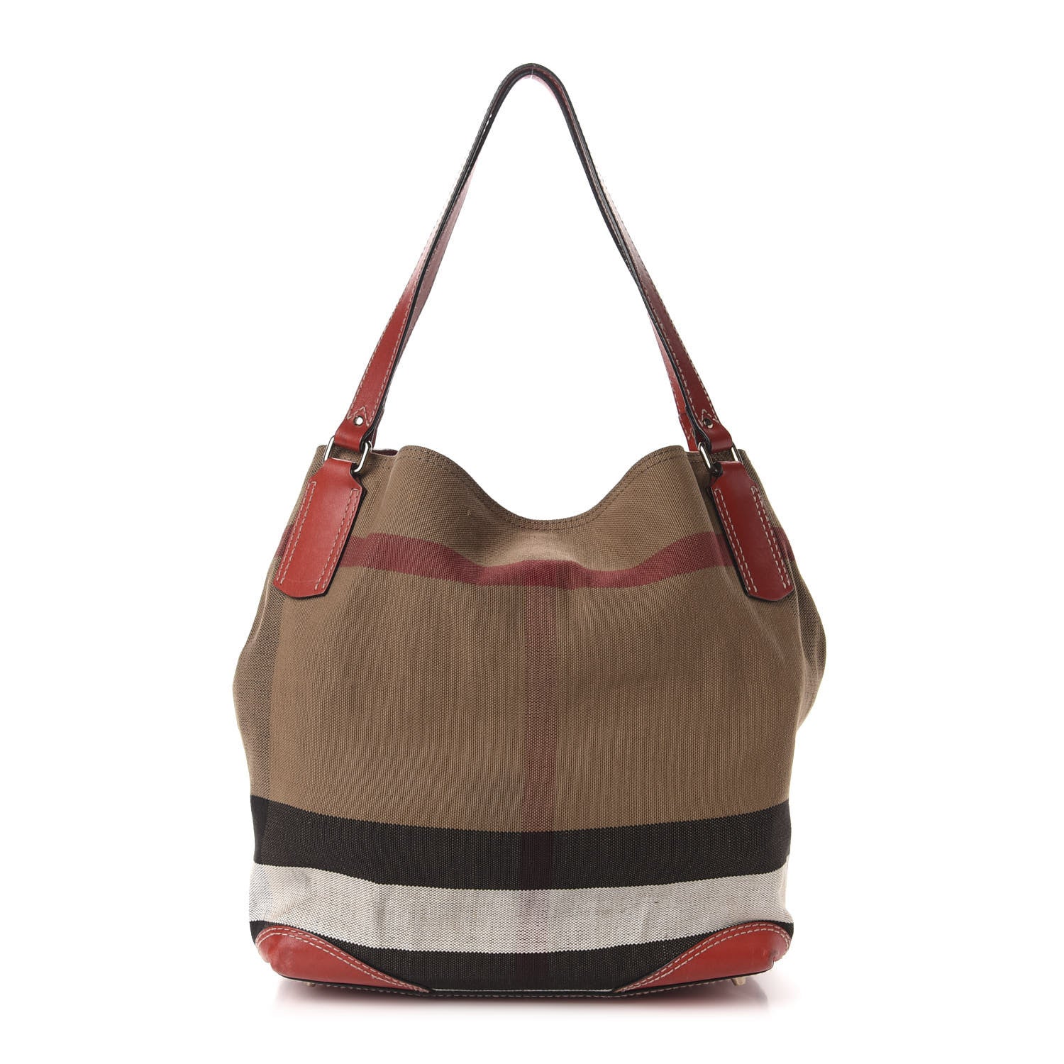 Burberry Canvas Mega Check Medium Maidstone Cadmium Red 1 of 12