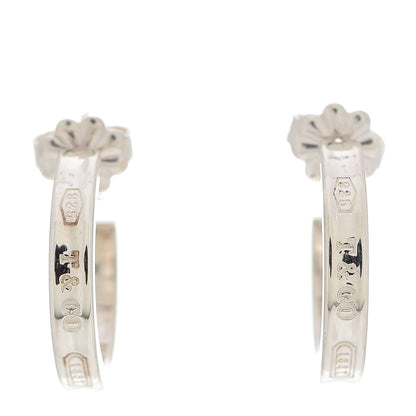 Tiffany Sterling Silver 1837 Small Narrow Hoop Earrings 1 of 5