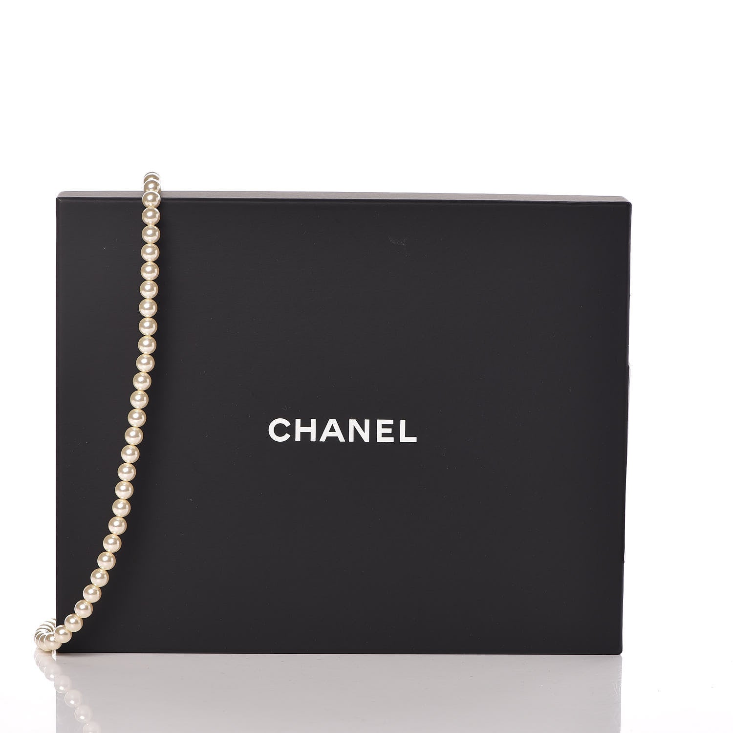 Chanel Pearl Baguette Crystal CC Long Necklace Silver 5 of 5