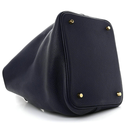 Hermes Taurillon Clemence Matte Alligator Picotin Lock Touch 22 Bleu Nuit 4 of 12