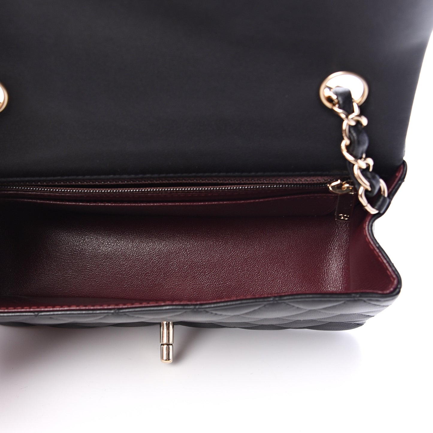 Lambskin Quilted Mini Rectangular Flap Black